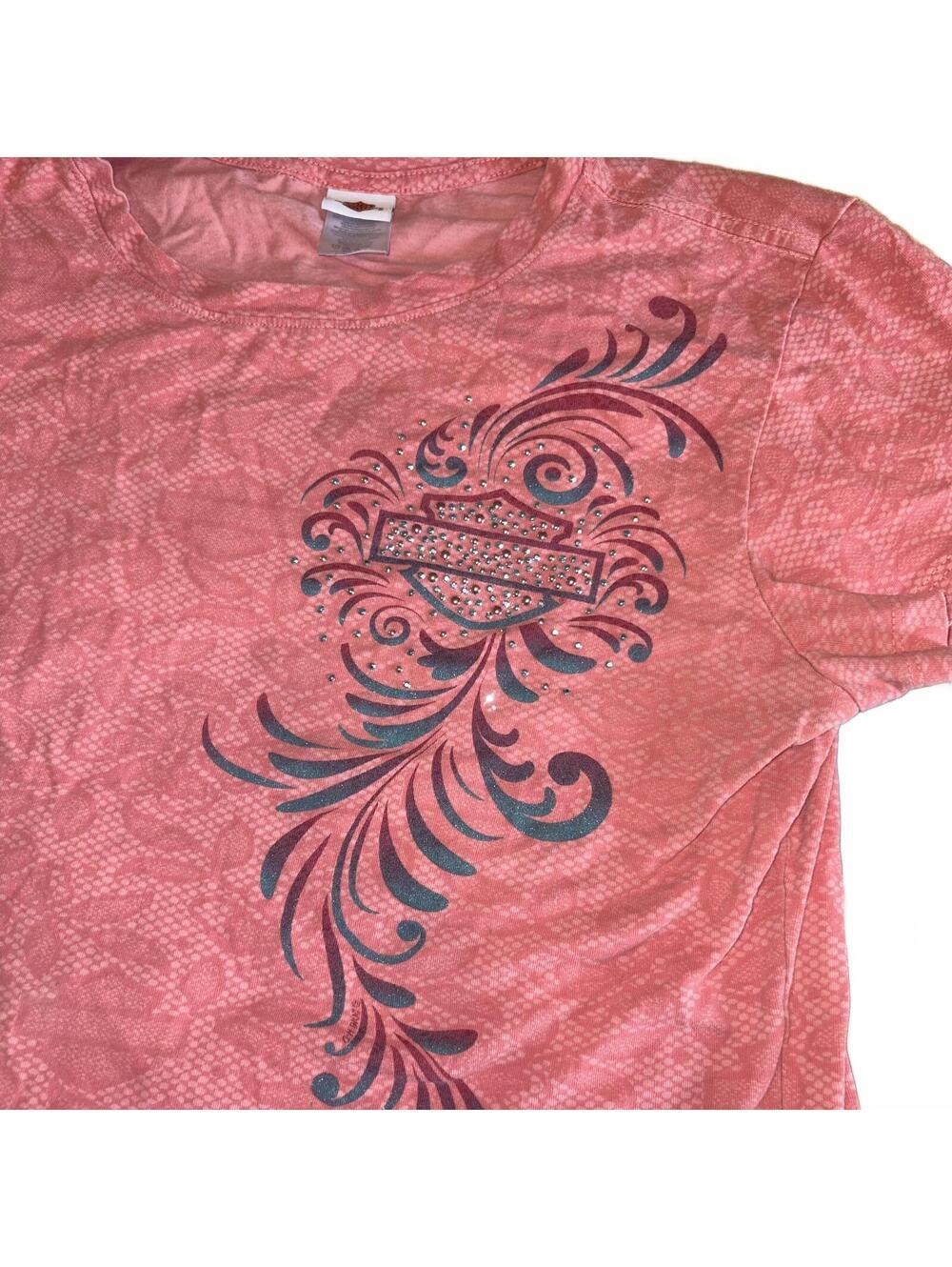 Harley-Davidson Orlando Florida Woman’s XL Motorcycle Pink Graphic TShirt Summer